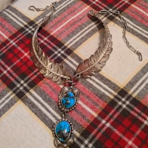 Silver and turquoise choker